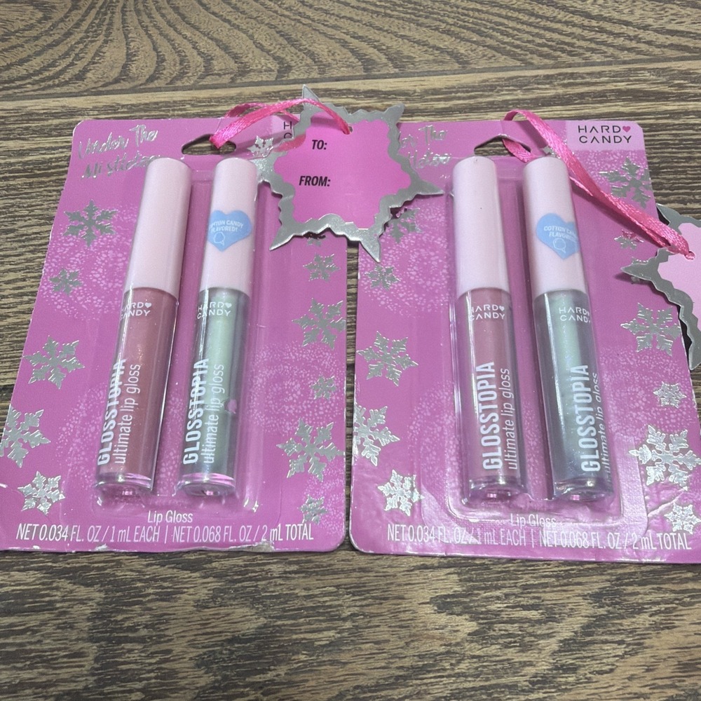 GLOSSTOPIA Ultimate Lip Gloss Cotton Candy Flavored 4 Total Under‎ The Mistletoe